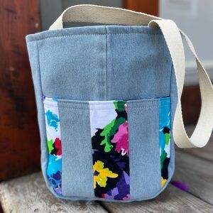 Denim Floral Tote Bag